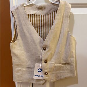Mayoral Light Tan Buttoned Vest